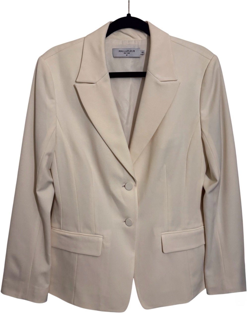 MM LaFleur Size 10 Cream Wool Blend Bennett Blazer Twill Jacket Business Career